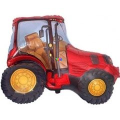 Traktor fólia lufi, piros - 35 cm