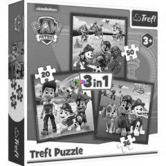 Trefl - Mancs rjrat 3 az 1-ben puzzle, Boldog kutyik - 20, 36, 50 darabos