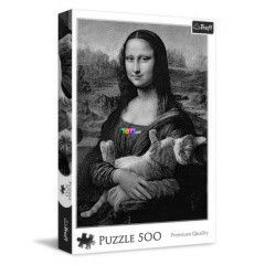 Puzzle - Mona Lisa s a dorombol macska, 500 db