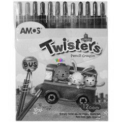 Twisters csavarható zsírkréta ceruza, 12 db