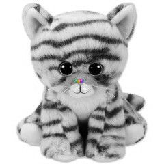 TY Beanie Babies - Millie szrke cirmos cica plss figura, 15 cm