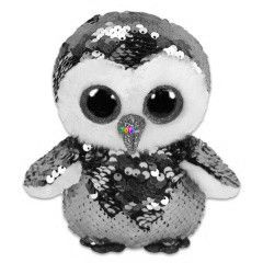 TY Beanie Babies - Moonlight flitteres bagoly plssfigura, 15 cm, kk-lila