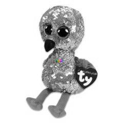 TY Beanie Babies - Pinky flitteres flaming plssfigura, 15 cm, rzsaszn