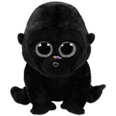 TY Beanie Boos - George gorilla plssfigura, 15 cm, fekete