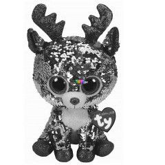 TY Flippables - Flitteres karcsonyi rnszarvas plssfigura, 15 cm