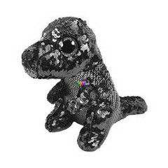 TY Flippables - Stompy flitteres zld-pink dinoszaurusz plssfigura, 15 cm