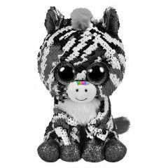 TY Flippables - Zoey flitteres zebra plssfigura, 15 cm
