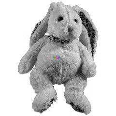 l nyuszi plssfigura - fehr, virgmints, 20 cm