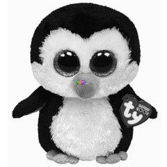 Waddles pingvin plssfigura - 15 cm, fekete