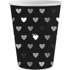 XOXO - Fekete paprpohr szvekkel, 250 ml - 6 db