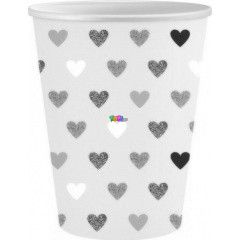 XOXO - Rzsaszn paprpohr szvekkel, 250 ml - 6 db