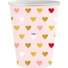 XOXO - Rzsaszn paprpohr szvekkel, 250 ml - 6 db