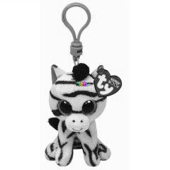 Zig Zag zebra kulcstart plssfigura - 9 cm, fekete-fehr
